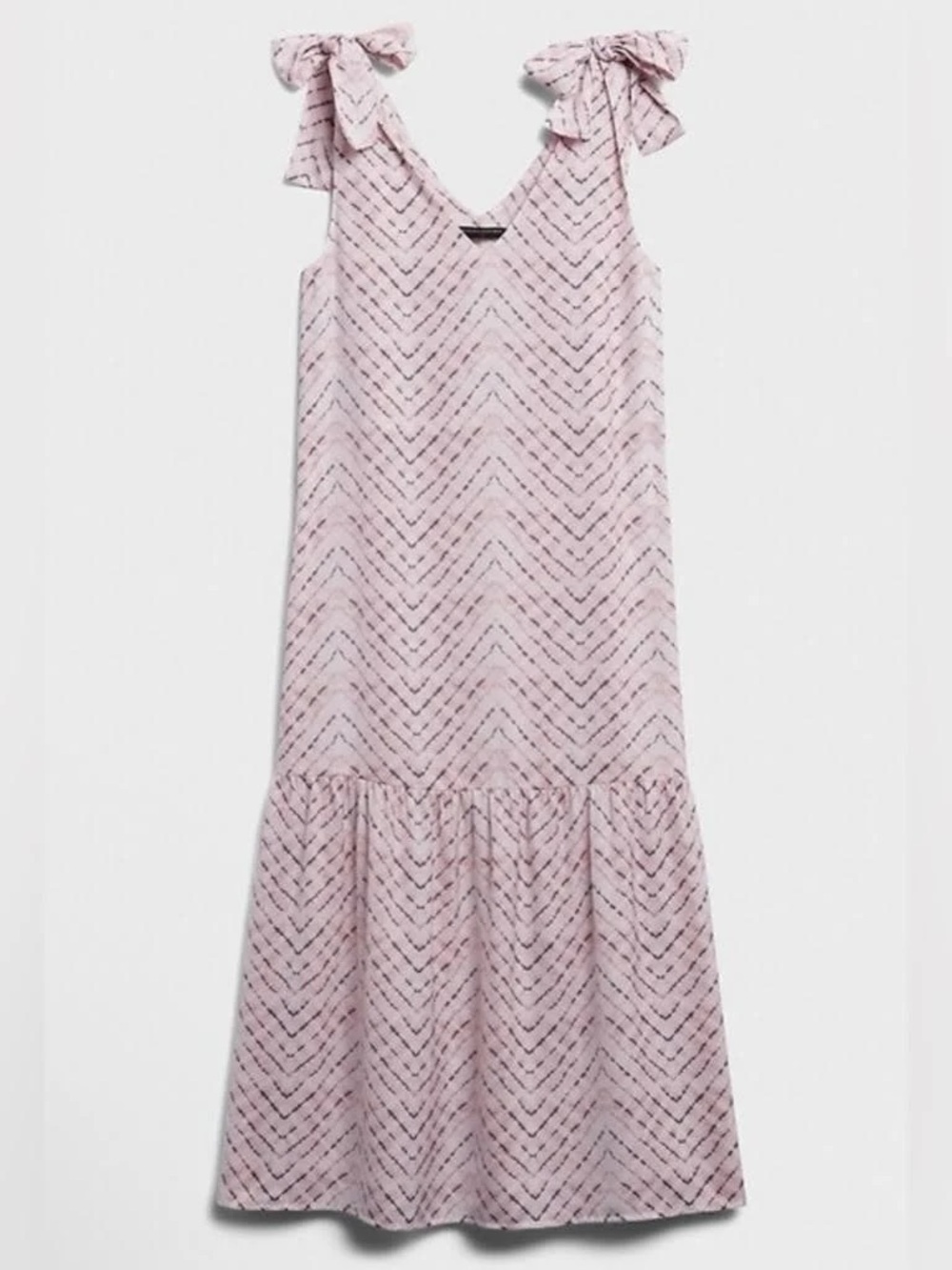 Banana Republic Pink Tie Dye Tieshoulder Drop Waist Midi Dress